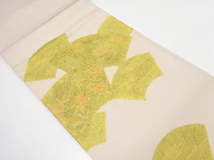 アンティーク　金彩　地紙に菊・桜模様袋帯（材料）